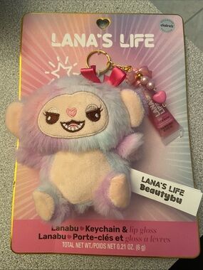 Lana's Life Lanabu Plush Keychain with Pink Lip Gloss